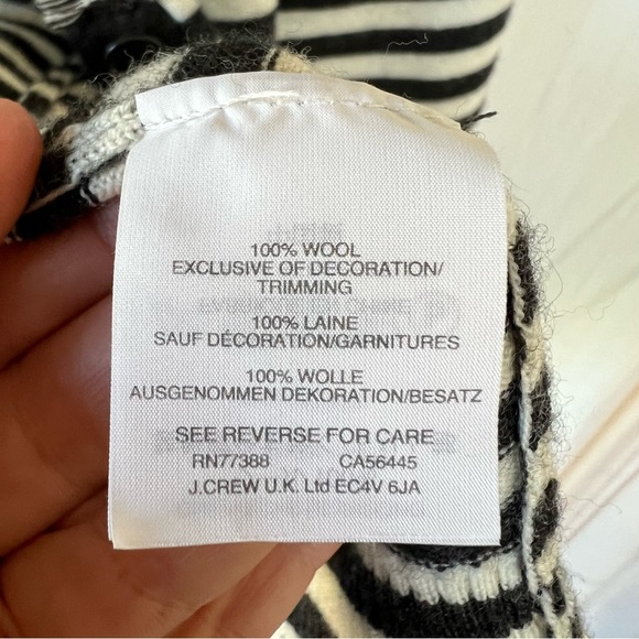 J.CREW Striped Harlow Cardigan Sweater 100% WOOL - Picture 8 of 12